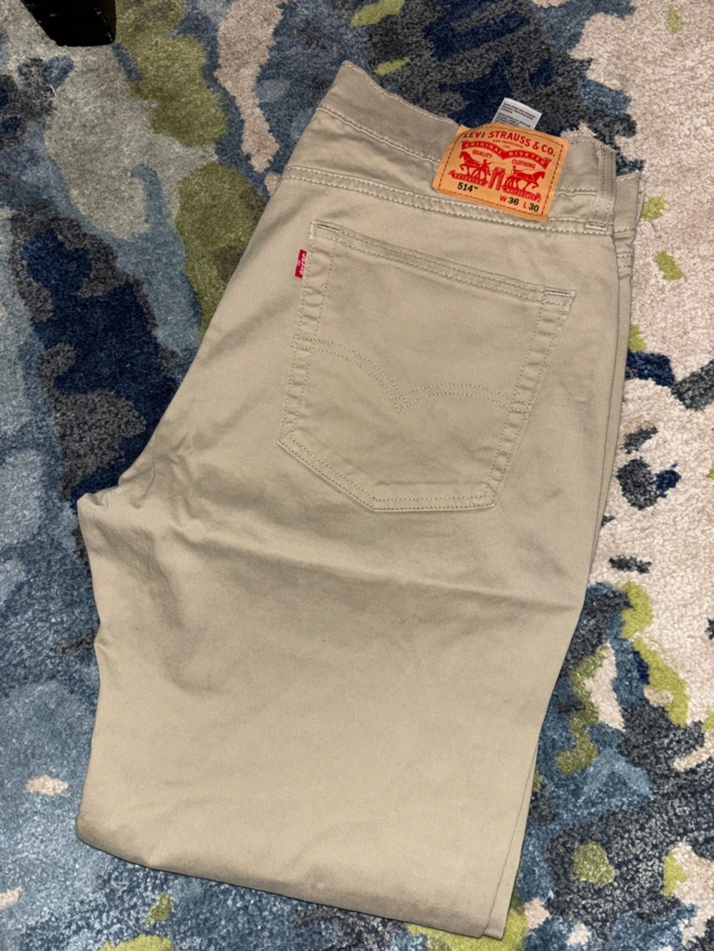 Levi's Khaki Straight Fit Jeans with Red Patch
